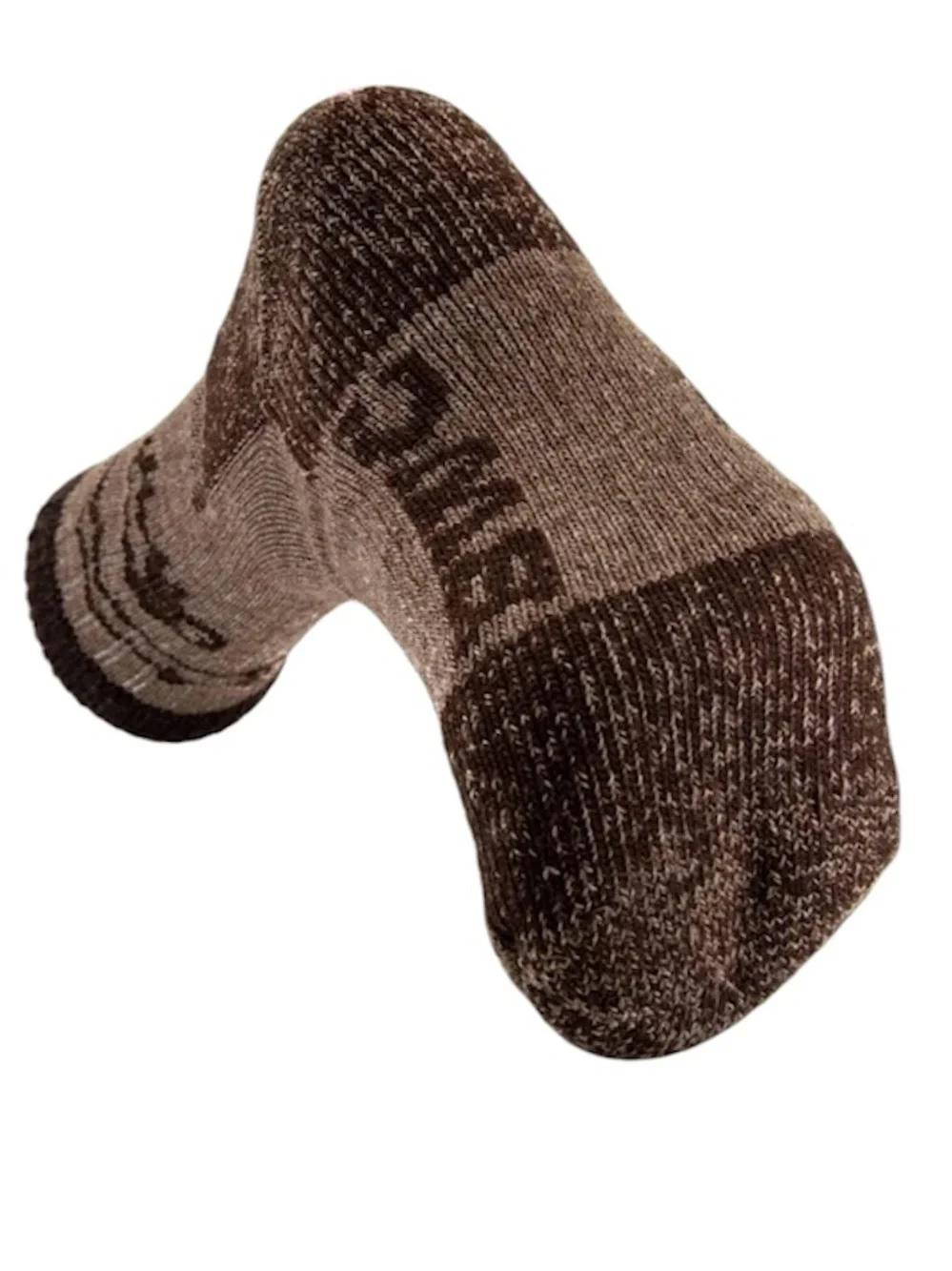 Bison Down Crew Socks, XL, Brown, Warm, Soft, Gift, Hiking